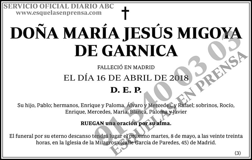 María Jesús Migoya de Garnica